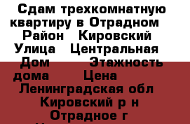 Сдам трехкомнатную квартиру в Отрадном  › Район ­ Кировский › Улица ­ Центральная › Дом ­ 17 › Этажность дома ­ 9 › Цена ­ 25 000 - Ленинградская обл., Кировский р-н, Отрадное г. Недвижимость » Квартиры аренда   
